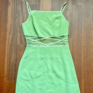Vintage 90s Y2K Green Mini Dress